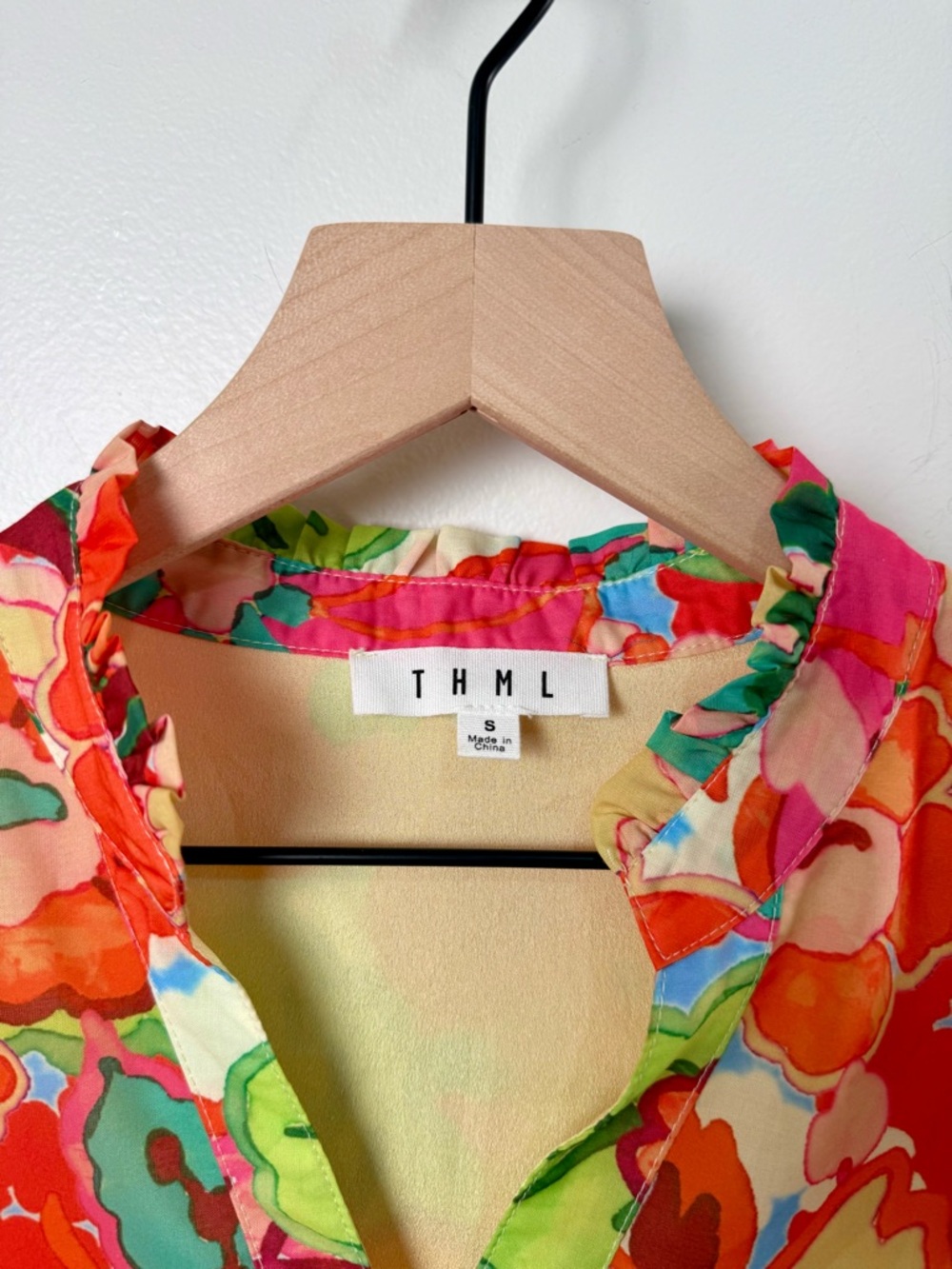 THML Floral Mini Dress in Orange, Pink, Green - Picture 2 of 7